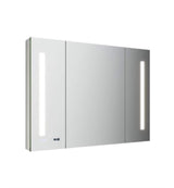 Fresca 40-in x 30-in Lighted LED Fog Free Surface/Recessed Mount LED Mirror Mirrored Soft Close Medicine Cabinet with Outlet