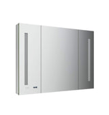 Fresca 40-in x 30-in Lighted LED Fog Free Surface/Recessed Mount LED Mirror Mirrored Soft Close Medicine Cabinet with Outlet