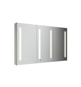 Fresca 60-in x 36-in Lighted LED Fog Free Surface/Recessed Mount LED Mirror Mirrored Soft Close Medicine Cabinet with Outlet