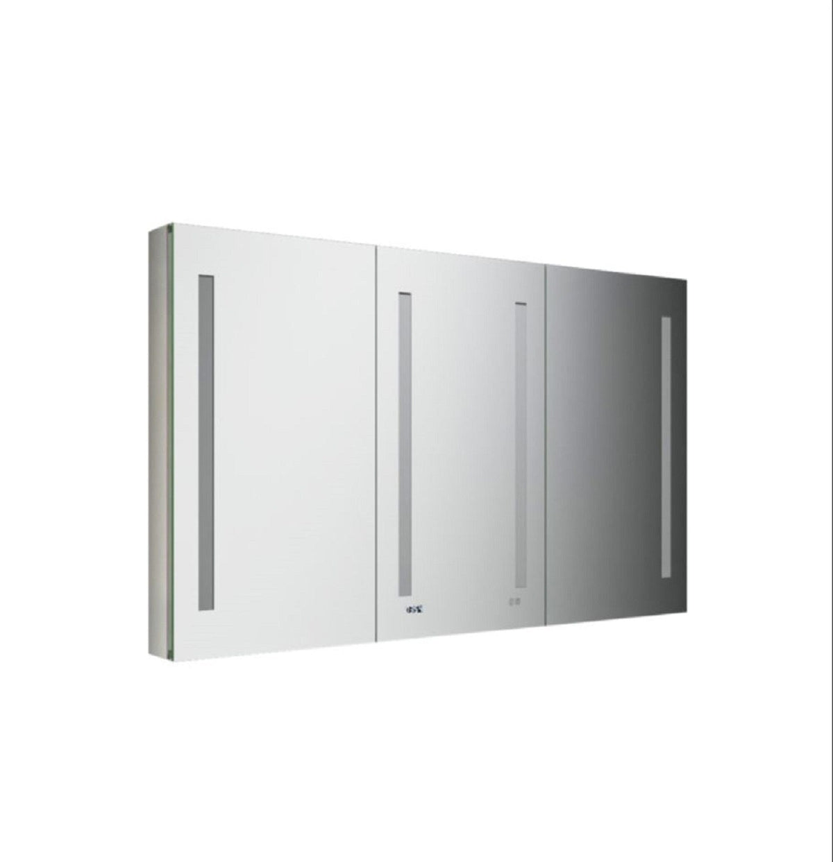 Fresca 60-in x 36-in Lighted LED Fog Free Surface/Recessed Mount LED Mirror Mirrored Soft Close Medicine Cabinet with Outlet