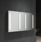 Fresca 60-in x 36-in Lighted LED Fog Free Surface/Recessed Mount LED Mirror Mirrored Soft Close Medicine Cabinet with Outlet