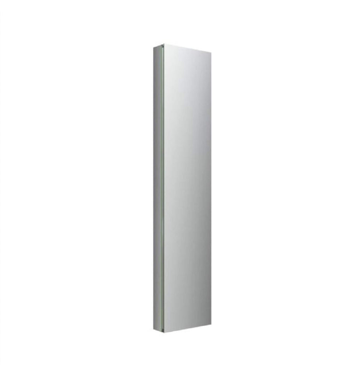 Fresca 15-in x 70-in Fog Free Surface/Recessed Mount Anodized Aluminum Mirrored Soft Close Medicine Cabinet