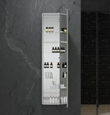 Fresca 15-in x 70-in Fog Free Surface/Recessed Mount Anodized Aluminum Mirrored Soft Close Medicine Cabinet