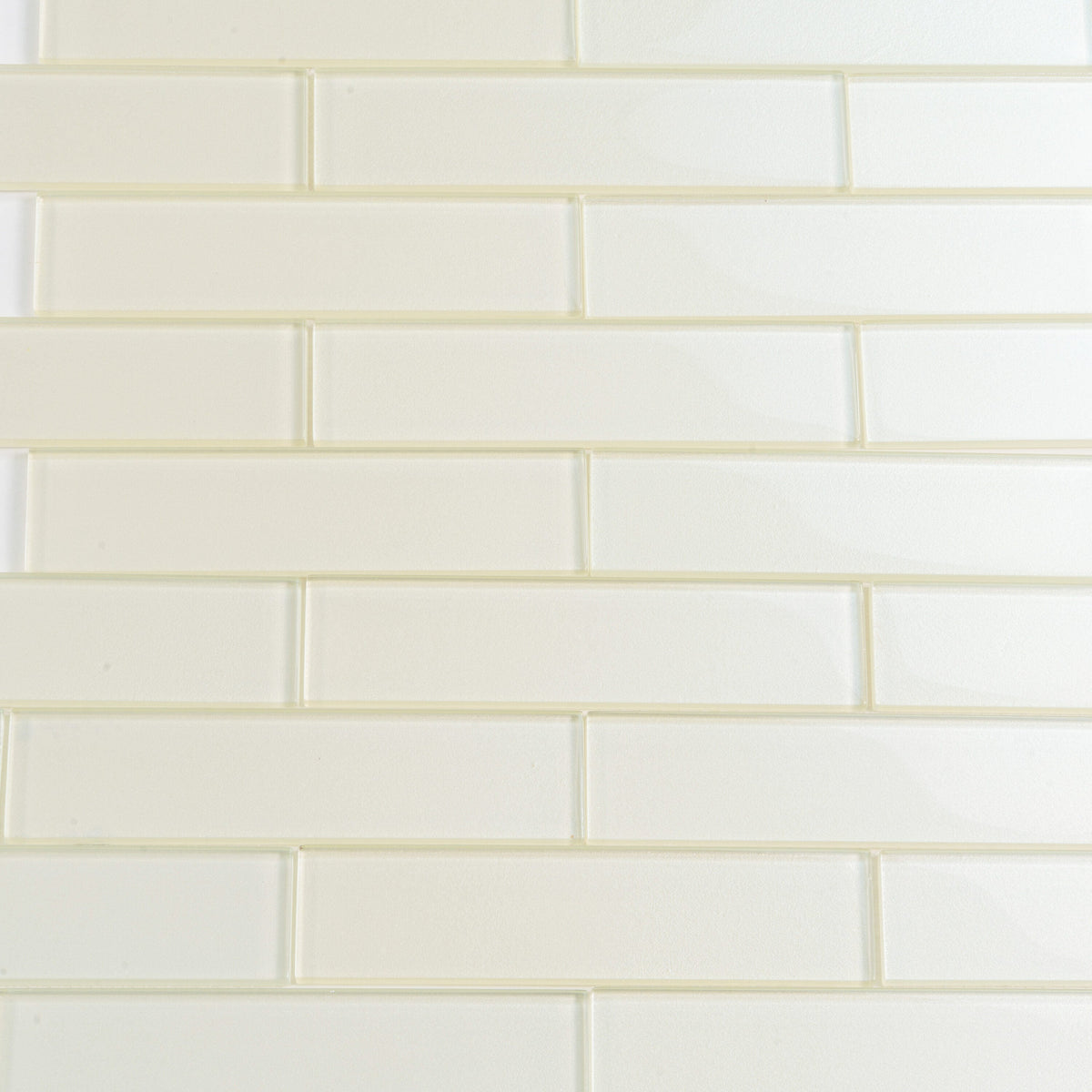 Apollo Tile (Sample) White 2-in x 8-in Glossy Glass Brick Subway Floor and Wall Tile