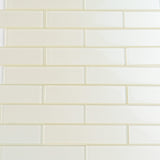 Apollo Tile (Sample) White 2-in x 8-in Glossy Glass Brick Subway Floor and Wall Tile
