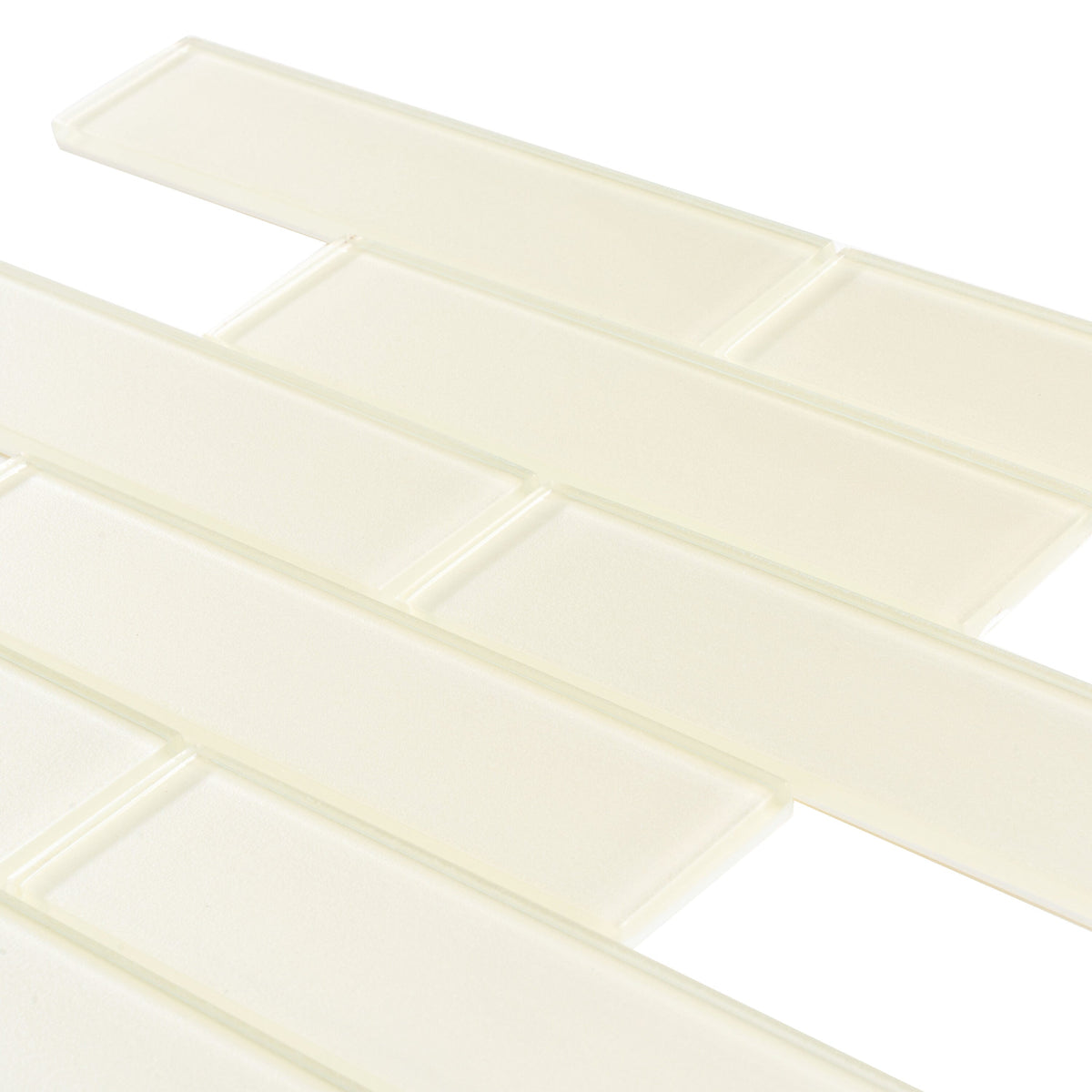 Apollo Tile (Sample) White 2-in x 8-in Glossy Glass Brick Subway Floor and Wall Tile