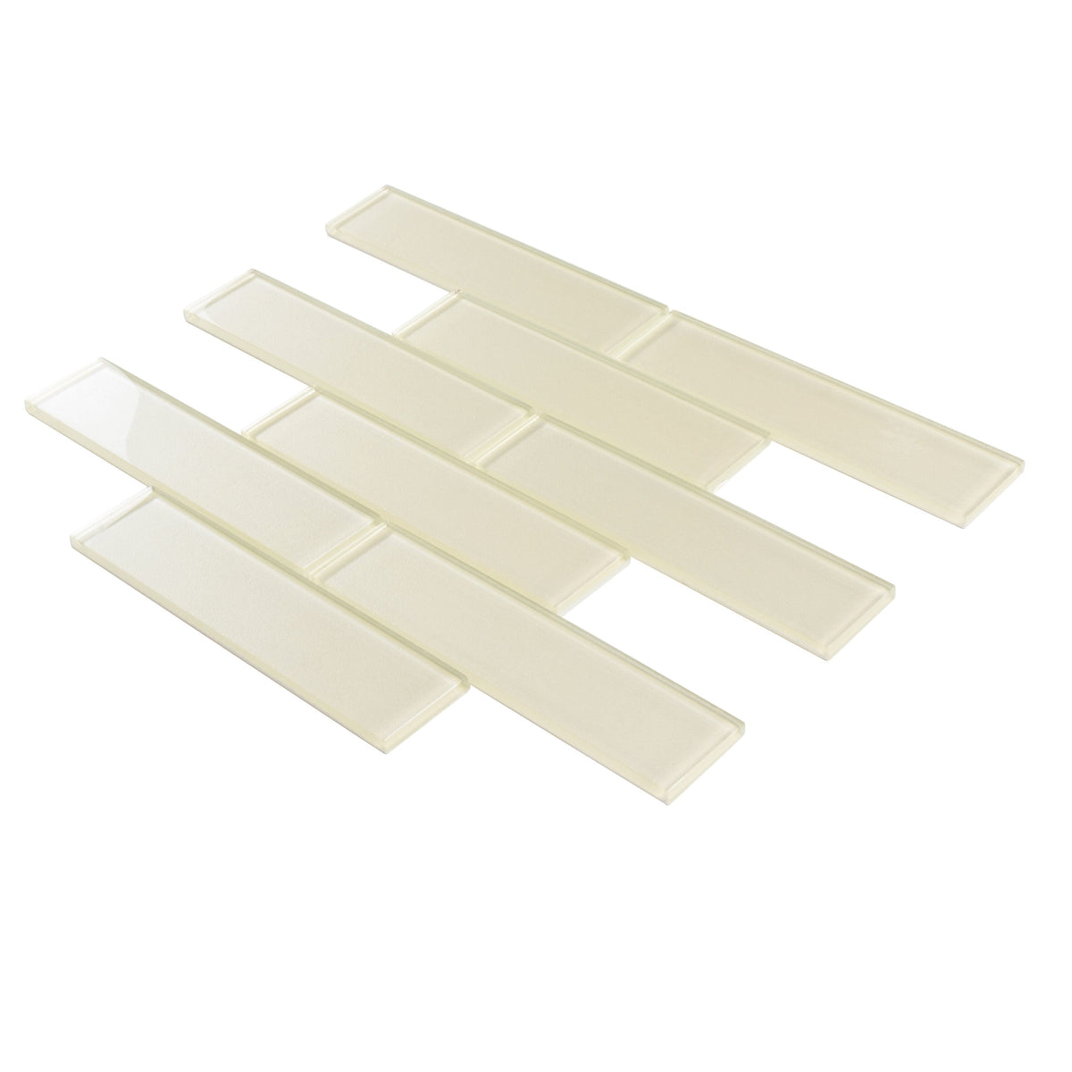Apollo Tile (Sample) White 2-in x 8-in Glossy Glass Brick Subway Floor and Wall Tile