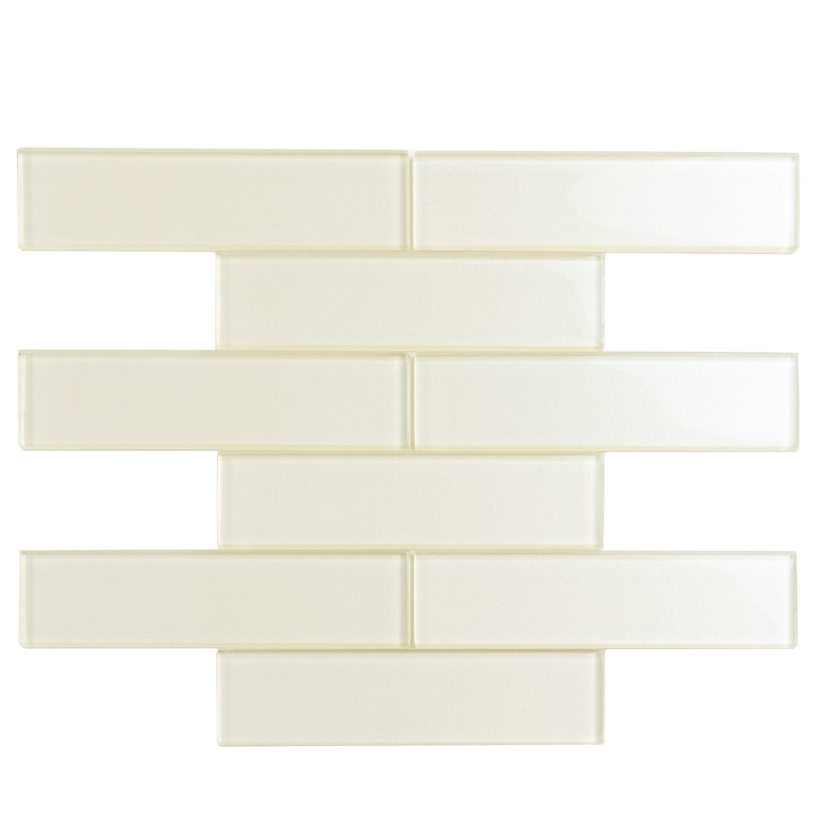 Apollo Tile (Sample) White 2-in x 8-in Glossy Glass Brick Subway Floor and Wall Tile