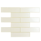 Apollo Tile (Sample) White 2-in x 8-in Glossy Glass Brick Subway Floor and Wall Tile