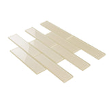 Apollo Tile (Sample) Cosmos Bone White 4-in x 4-in Glossy Marble Brick Mosaic Wall Tile