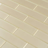 Apollo Tile (Sample) Cosmos Bone White 4-in x 4-in Glossy Marble Brick Mosaic Wall Tile