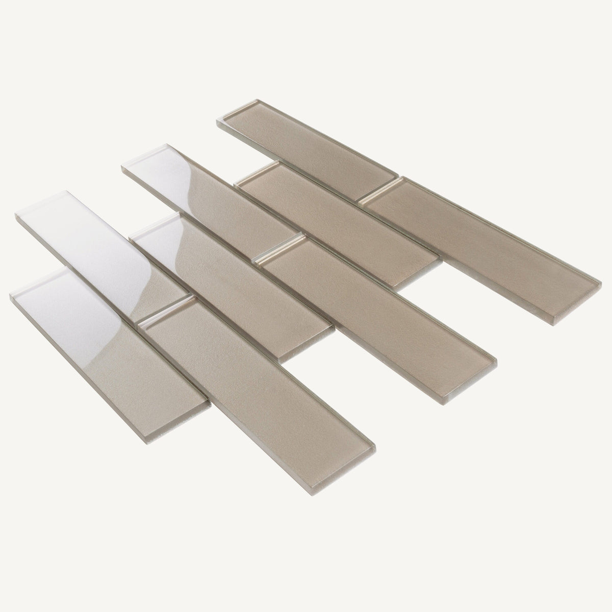 Apollo Tile (Sample) Cosmos Stone Gray 4-in x 4-in Glossy Marble Brick Mosaic Wall Tile