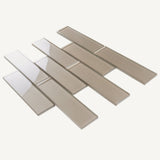 Apollo Tile (Sample) Cosmos Stone Gray 4-in x 4-in Glossy Marble Brick Mosaic Wall Tile