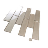 Apollo Tile (Sample) Cosmos Stone Gray 4-in x 4-in Glossy Marble Brick Mosaic Wall Tile