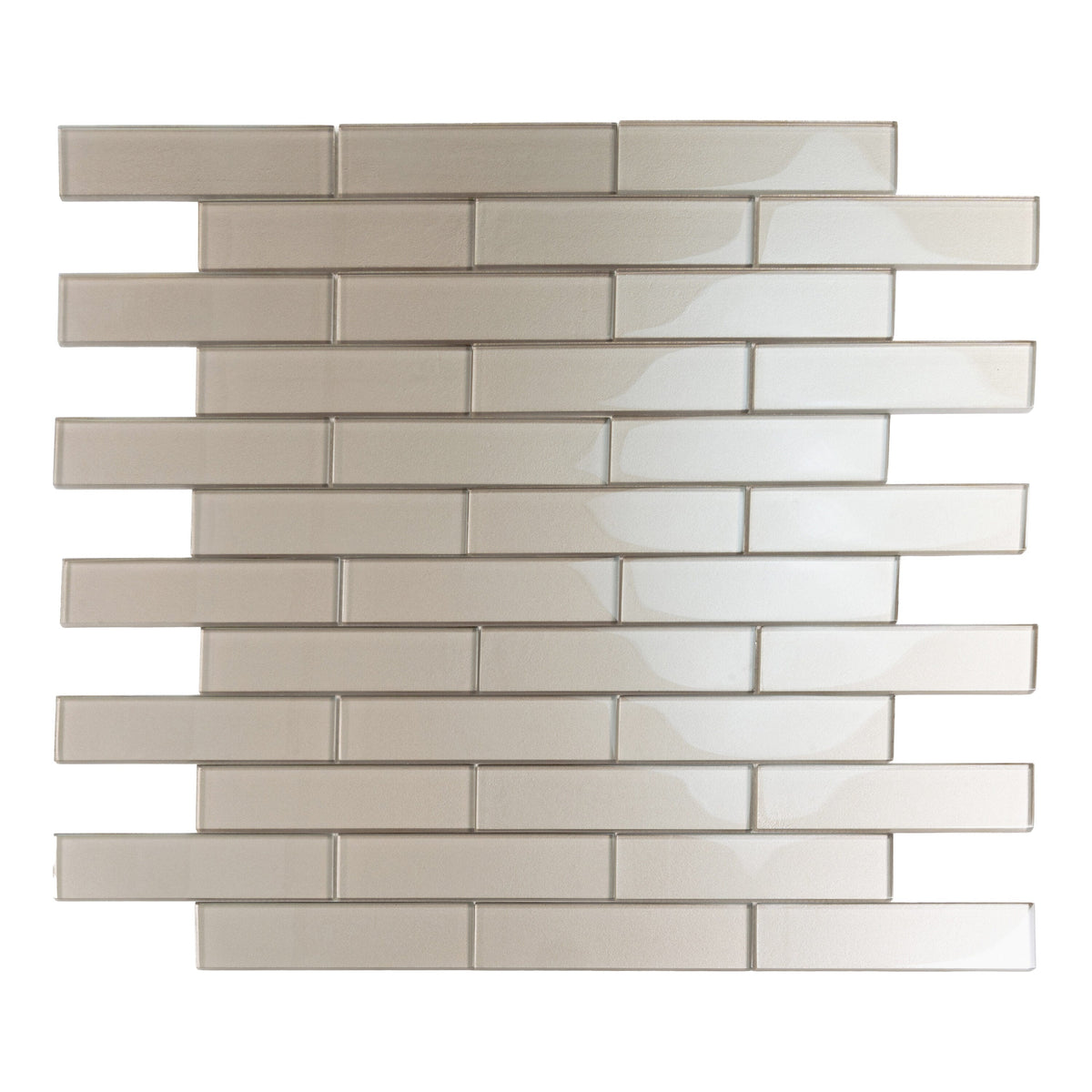 Apollo Tile (Sample) Cosmos Stone Gray 4-in x 4-in Glossy Marble Brick Mosaic Wall Tile