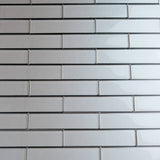 Apollo Tile (Sample) Cosmos Light Gray 4-in x 4-in Glossy Glass Brick Mosaic Wall Tile