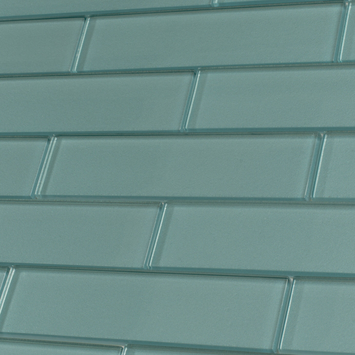 Apollo Tile (Sample) Cosmos Turkish Blue 4-in x 4-in Glossy Glass Brick Mosaic Wall Tile