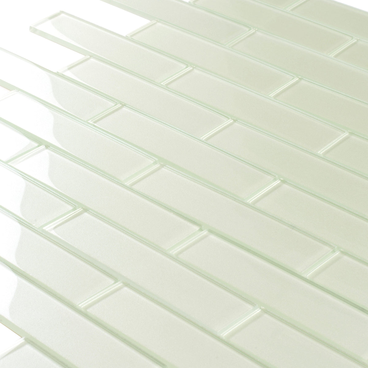 Apollo Tile (Sample) Cosmos Blue 4-in x 4-in Glossy Glass Brick Mosaic Wall Tile