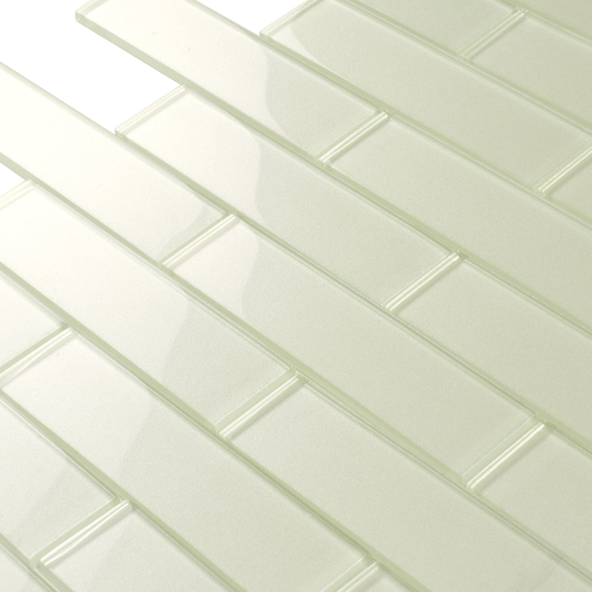 Apollo Tile (Sample) Cosmos Blue 4-in x 4-in Glossy Glass Brick Mosaic Wall Tile