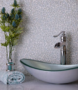 Apollo Tile (Sample) White 4-in x 4-in Glossy Glass Diamond Stone Look Floor and Wall Tile