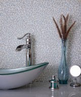 Apollo Tile (Sample) White 4-in x 4-in Glossy Glass Diamond Stone Look Floor and Wall Tile