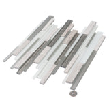 Apollo Tile (Sample) White, Gray 4-in x 4-in Polished Glass/Metal/Stone Marble Brick Look Floor and Wall Tile