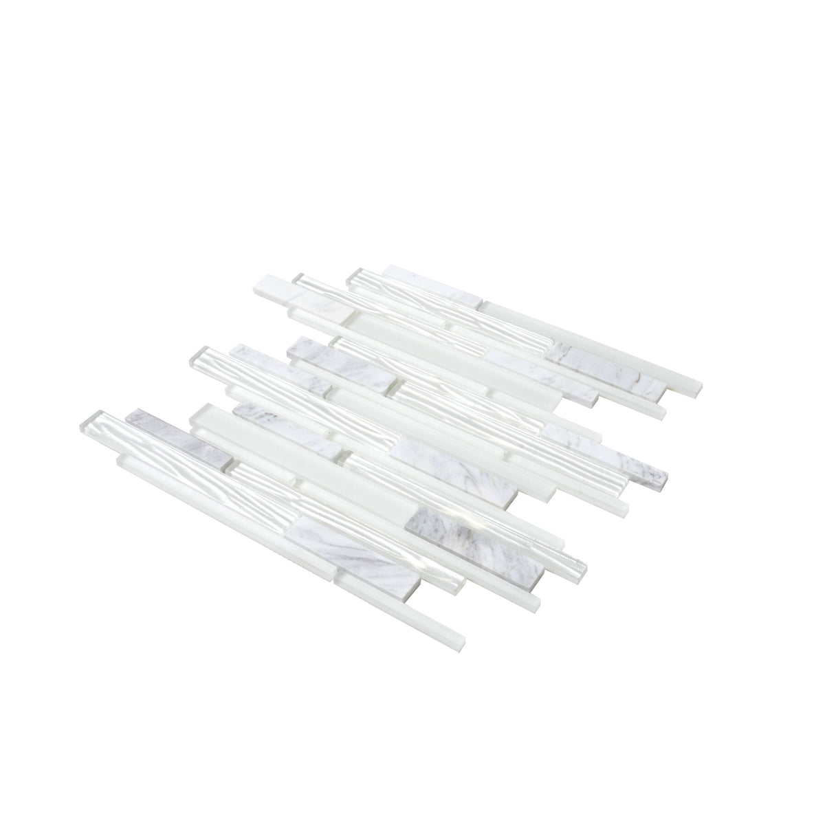 Apollo Tile (Sample) White 4-in x 4-in Honed Marble Linear Mosaic Floor and Wall Tile