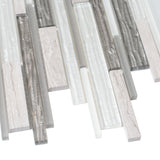 Apollo Tile (Sample) White, Gray 4-in x 4-in Polished Glass/Metal/Stone Marble Brick Look Floor and Wall Tile