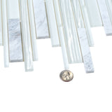 Apollo Tile (Sample) White 4-in x 4-in Honed Marble Linear Mosaic Floor and Wall Tile