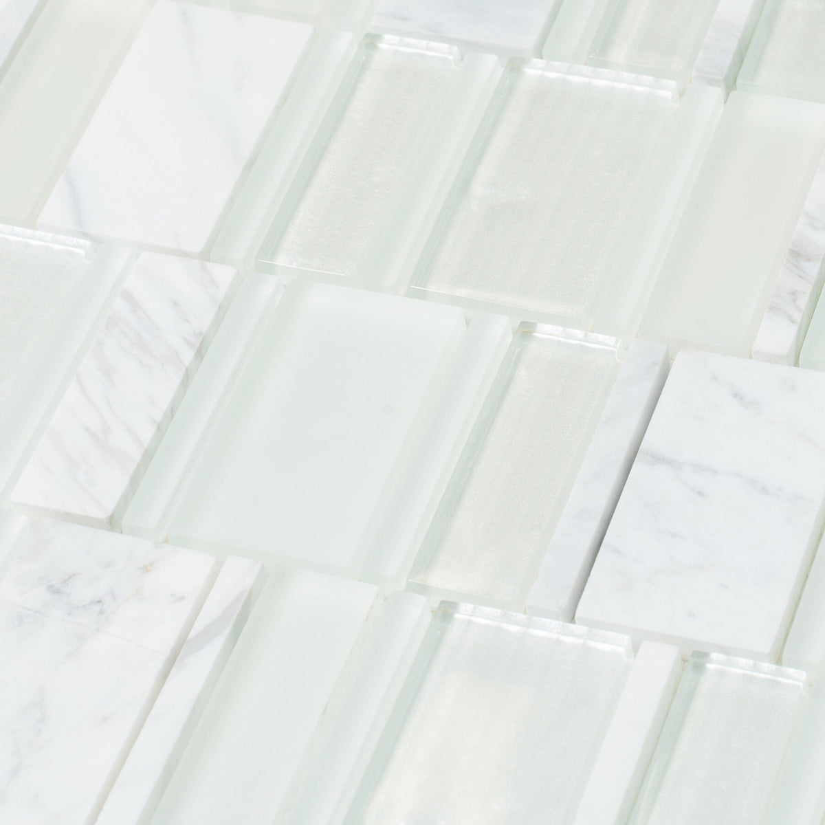 Apollo Tile (Sample) White 4-in x 4-in Honed Marble Mixed Pattern Mosaic Floor and Wall Tile