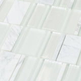 Apollo Tile (Sample) White 4-in x 4-in Honed Marble Mixed Pattern Mosaic Floor and Wall Tile