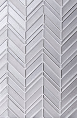 Apollo Tile (Sample) Glacier Pearl White 4-in x 4-in Polished Glass Chevron Mosaic Floor and Wall Tile