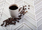 Apollo Tile (Sample) Glacier Pearl White 4-in x 4-in Polished Glass Chevron Mosaic Floor and Wall Tile