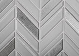 Apollo Tile (Sample) Glacier White and Gray 4-in x 4-in Polished Glass Chevron Mosaic Floor and Wall Tile