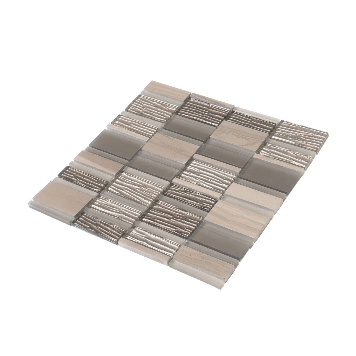 Apollo Tile (Sample) Gray and Beige 4-in x 4-in Honed Marble Linear Mosaic Floor and Wall Tile