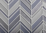 Apollo Tile (Sample) Glacier Blue and White 4-in x 4-in Multi-finish Glass Chevron Mosaic Floor and Wall Tile