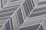 Apollo Tile (Sample) Glacier Blue and White 4-in x 4-in Multi-finish Glass Chevron Mosaic Floor and Wall Tile