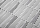 Apollo Tile Glacier White and Gray 12-in x 13-in Polished Glass Linear Floor and Wall Tile (5.38-sq. ft/ Carton)
