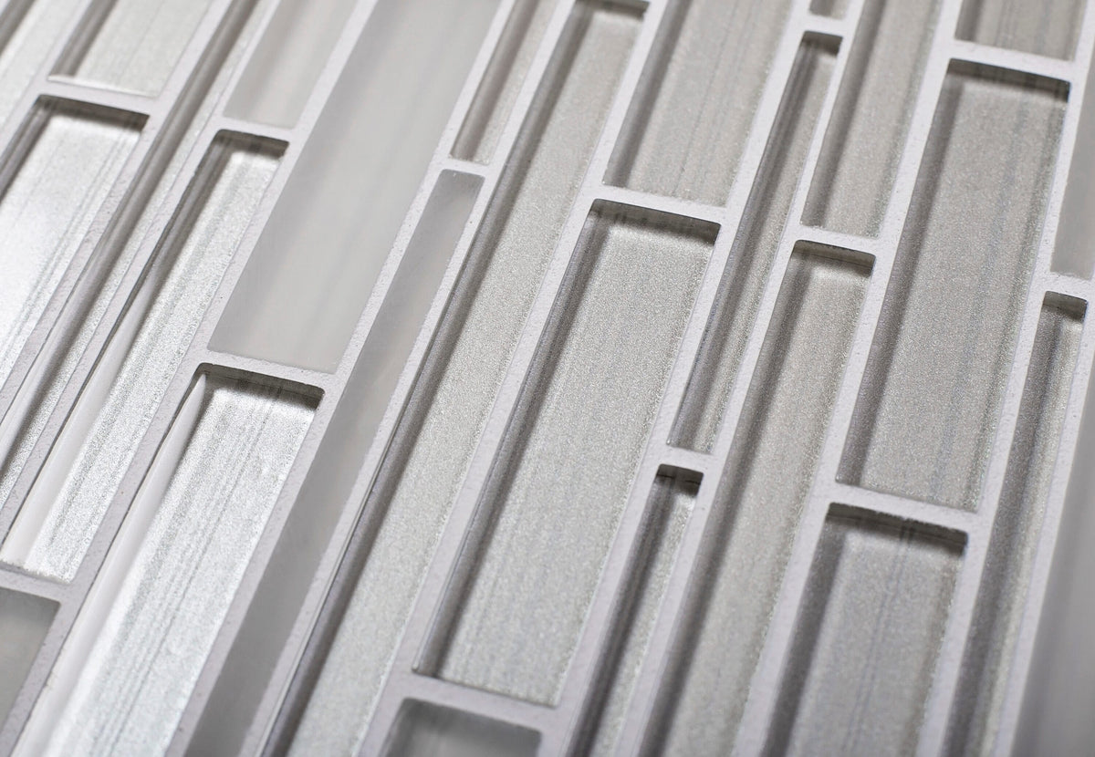 Apollo Tile Glacier White 12-in x 12-in Honed Glass Linear Patterned Floor and Wall Tile (5-sq. ft/ Carton)