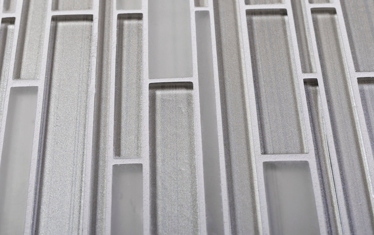 Apollo Tile Glacier White 12-in x 12-in Honed Glass Linear Patterned Floor and Wall Tile (5-sq. ft/ Carton)