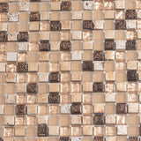 Apollo Tile (Sample) Wall Tile Mini Square Gold and Brown 4-in x 4-in Glossy Glass/Metal/Stone Marble Wall Tile