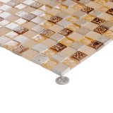 Apollo Tile (Sample) Wall Tile Mini Square Beige 4-in x 4-in Glossy Glass/Metal/Stone Marble Wall Tile