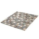 Apollo Tile Mini Square Beige and Brown 12-in x 12-in Glossy Glass; Stone Quartz Uniform Squares Floor and Wall Tile (4.75-sq. ft/ Carton)