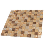 Apollo Tile (Sample) Wall Tile Mini Square Beige 4-in x 4-in Glossy Glass/Metal/Stone Marble Wall Tile