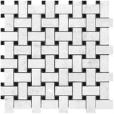 Apollo Tile (Sample) White and Black 4-in x 4-in Polished Marble Floor and Wall Tile