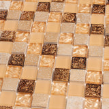 Apollo Tile (Sample) Wall Tile Mini Square Beige 4-in x 4-in Glossy Glass/Metal/Stone Marble Wall Tile