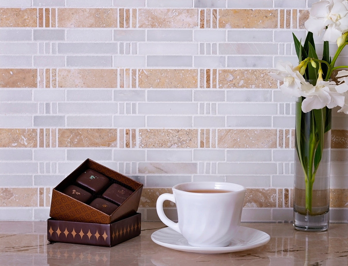 Apollo Tile Heritage White 12-in x 12-in Polished Natural Stone Marble Linear Floor and Wall Tile (5-sq. ft/ Carton)