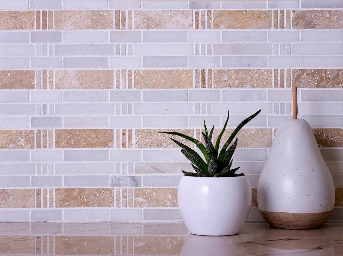 Apollo Tile Heritage White 12-in x 12-in Polished Natural Stone Marble Linear Floor and Wall Tile (5-sq. ft/ Carton)