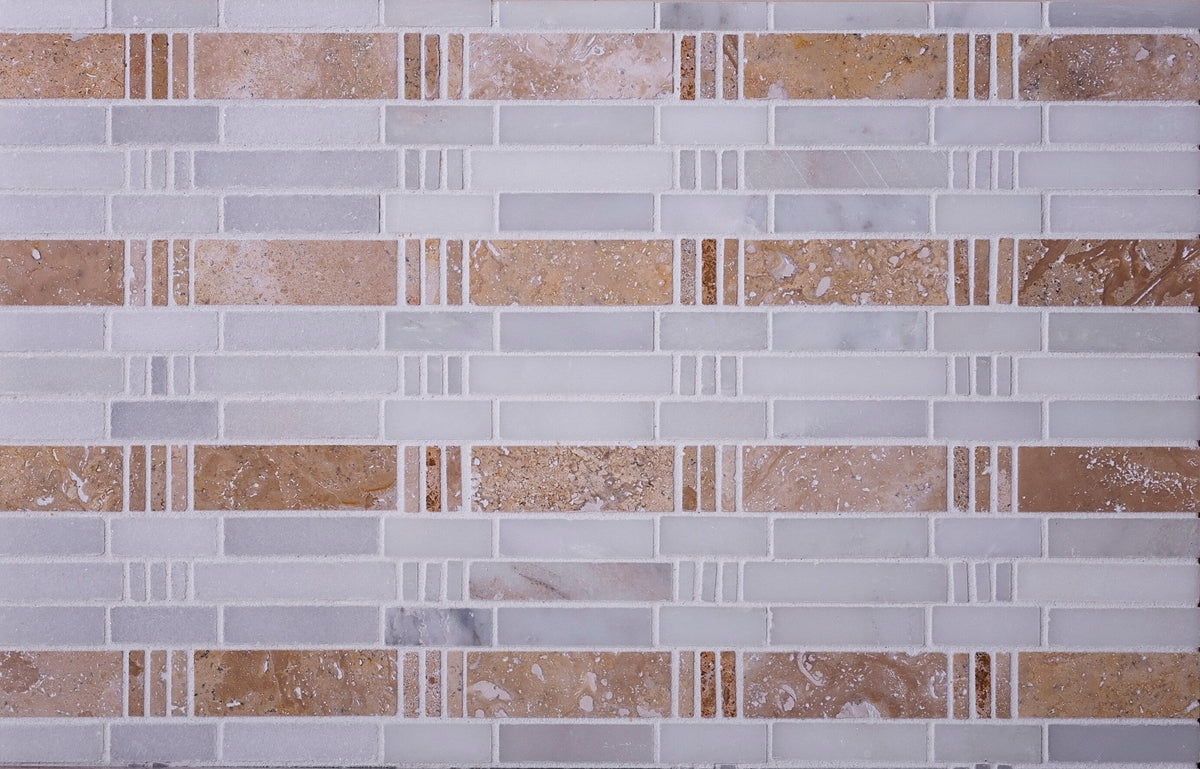Apollo Tile Heritage White 12-in x 12-in Polished Natural Stone Marble Linear Floor and Wall Tile (5-sq. ft/ Carton)