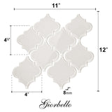 Giorbello (Sample) Glass Arabesque Tiles Alabaster 4-1/2-in x 4-1/2-in Glossy Glass Lantern Mosaic Wall Tile
